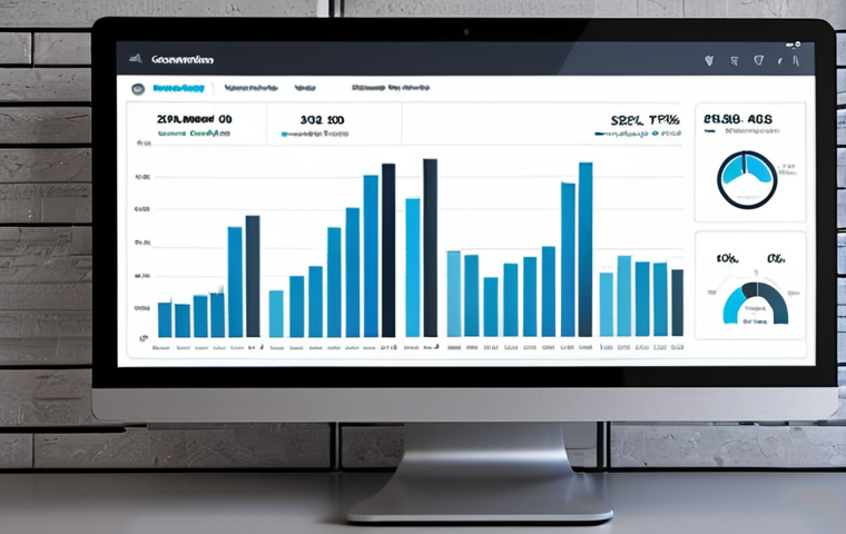**Data Analytics Dashboard:** A visually appealing data analytics dashboard displaying website traffic, user behavior, and conversion rates. Modern, clean design with graphs and charts.