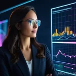 퍼포먼스 마케팅에서의 고객 행동 분석 - **Prompt:** A dynamic and intelligent female professional, aged 30-35, wearing smart business casual...