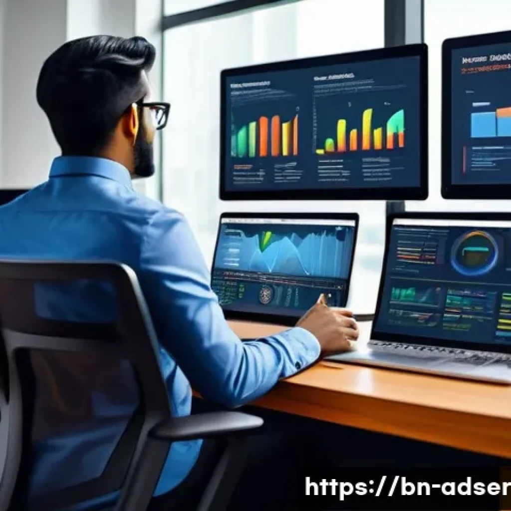 퍼포먼스 마케팅과 인플루언서 마케팅의 융합 - A detailed digital marketing office scene showing a diverse Bengali marketing team analyzing user be...