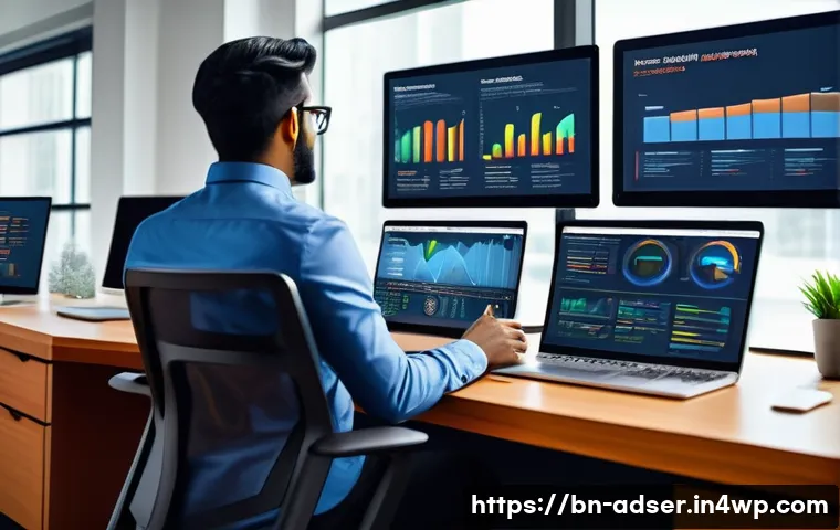 퍼포먼스 마케팅과 인플루언서 마케팅의 융합 - A detailed digital marketing office scene showing a diverse Bengali marketing team analyzing user be...