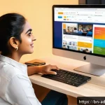 퍼포먼스 마케팅을 위한 콘텐츠 제작 팁 - A vibrant and engaging digital marketing workspace featuring a young Bengali content creator sitting...