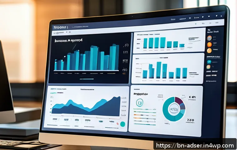 퍼포먼스 마케팅의 유행 및 변화하는 트렌드 - A detailed digital marketing analytics dashboard displayed on a high-resolution computer screen, sho...